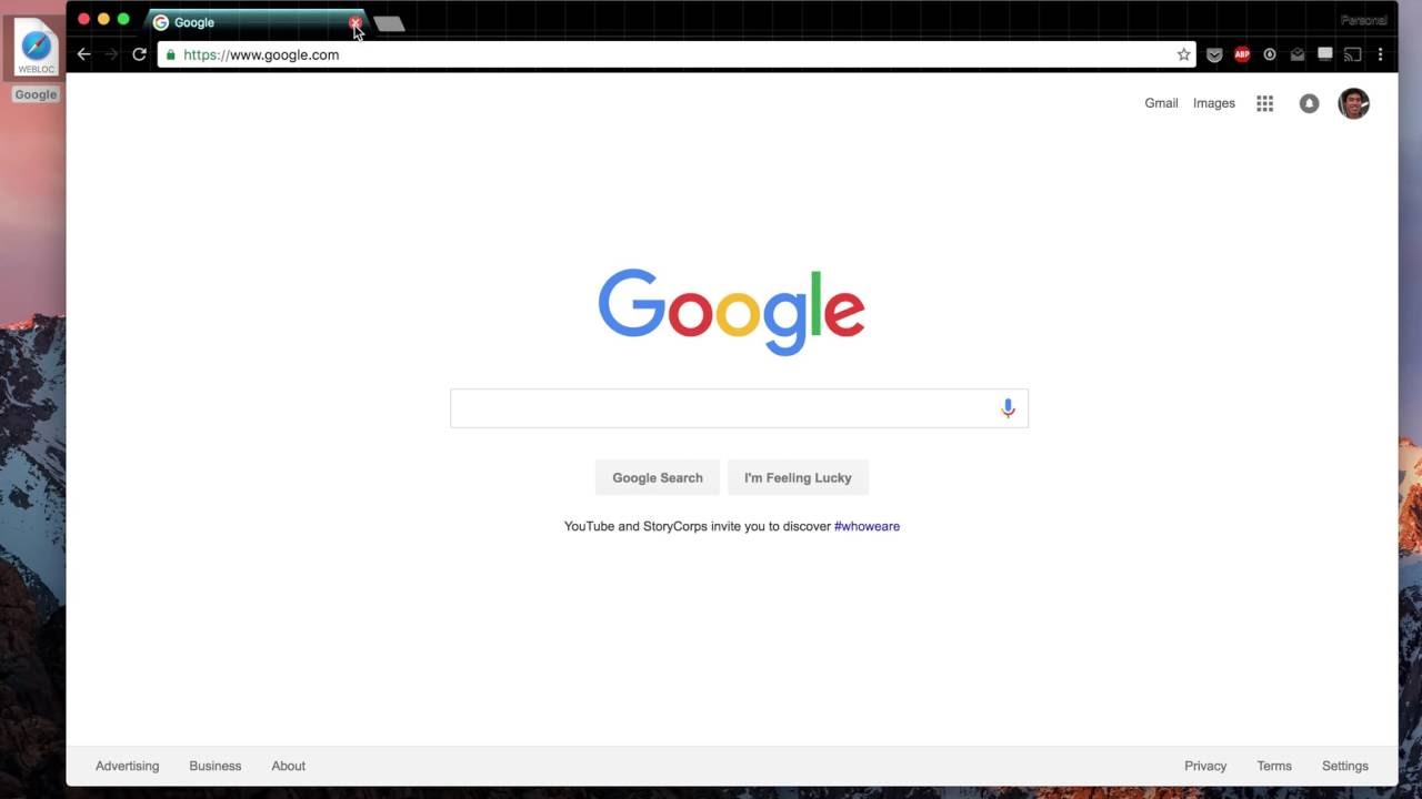 google chrome homepage for mac